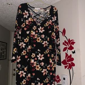 Black floral dress